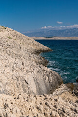 Rocky Coast of Mediterranean Sea in Croatia during summer season