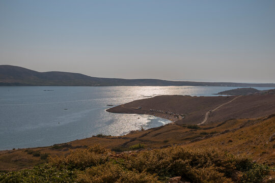 Landscape with a part of Mediterranean Sea seen from Pag Island