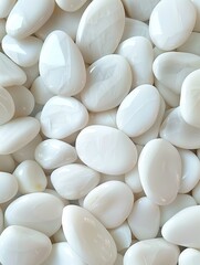 Shiny White Agate Stones Pile