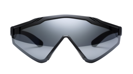 A stylish black-framed pair of sunglasses reflecting light under moonlight