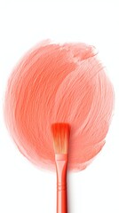 Coral thin barely noticeable paint brush circles background pattern isolated on white background