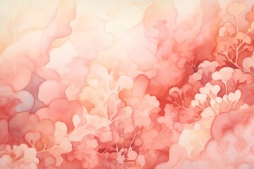 Coral watercolor abstract background
