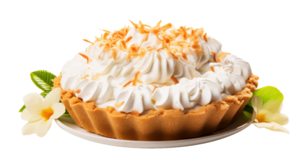 Decadent dessert topped with fluffy whipped cream and sprinkled with zesty orange peel