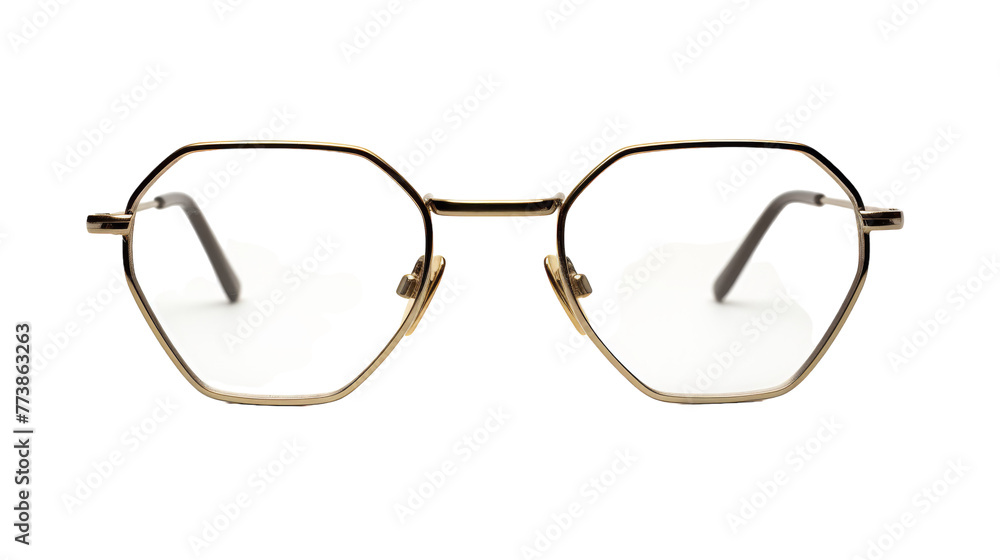 Sticker a stylish pair of glasses resting elegantly on a pure white background