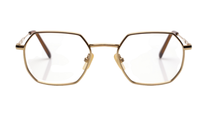 A pair of glasses sitting elegantly on a pristine white background