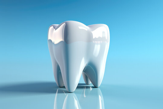 Model of a human tooth with four roots, created for dental anatomy education. This detailed model is perfect for educational presentations and materials.