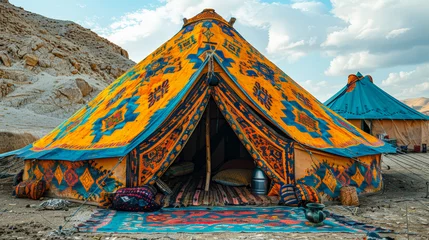 Foto op Plexiglas Traditional Arabic tent. Traditional Arabic themed furnishings. © senadesign