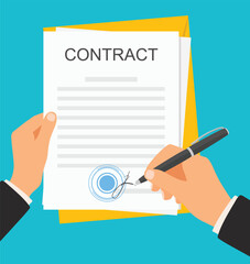 Signed business contract agreement