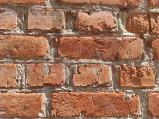 Texture of old weathered brick. Background of old red bricks