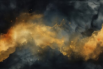 Obraz na płótnie Canvas Gold dark watercolor abstract background 