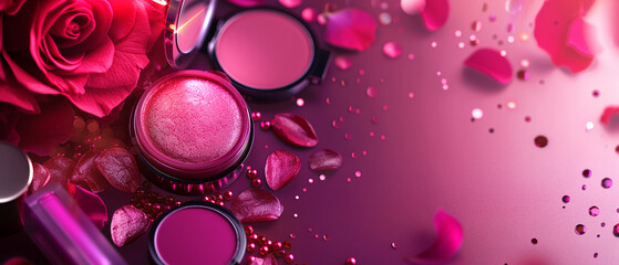 Cosmetics background with realistic style.