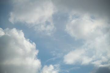 Clouds in the blue sky on a sunny day. Sunny sky background