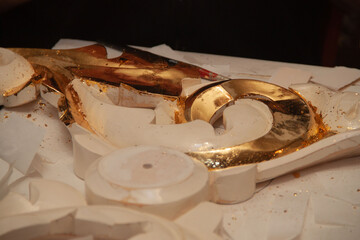 Gilded products. Real gold. The art of gilding. Handmade and professional art