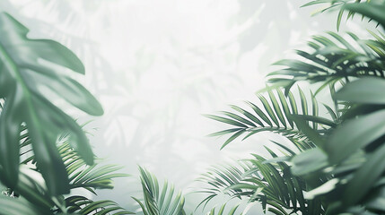 wooden with tropical botanical templet, banner, plant copy space for text, Vintage Style, Creative nature layout made of tropical leaves. Summer concept.
