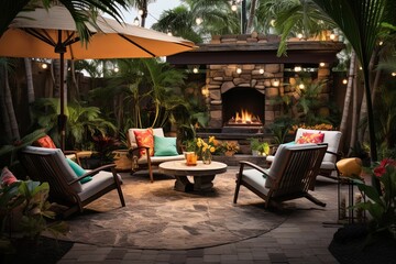 Obraz premium Resort-style Backyard Oasis: Everyday Staycation Patio