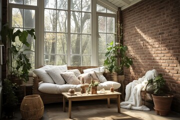 Brick Walls Bathed in Sunlight: Airy Rustic Sunroom Inspirations