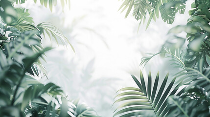 wooden with tropical botanical templet, banner, plant copy space for text, Vintage Style, Creative nature layout made of tropical leaves. Summer concept.