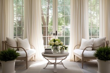 Airy and Bright Sunroom Inspirations: Sheer Drapes Reign Supreme in This Space