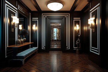 Black and white Art Deco Foyer and Hallway Designs: timeless elegance