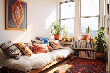 Patterned Rugs and Cozy Cushions: Boho Studio Apartment Inspirations