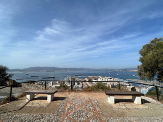 View from upper rock nature reserve in Gibraltar