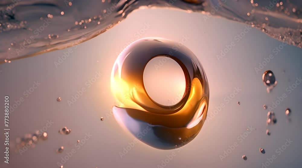 Aufkleber abstract 3d animation of a water bubble video loop