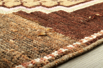 Textures and patterns in color from woven carpets