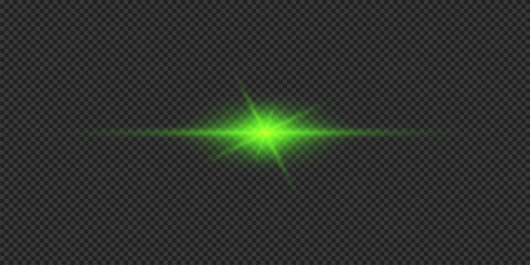 Green horizontal light effect of lens flares