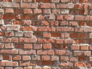 Texture of an old brick wall. Vintage background.