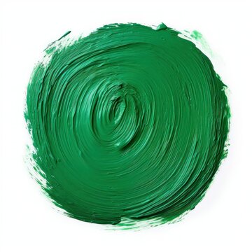Green thin barely noticeable paint brush circle background pattern isolated on white background
