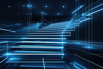 Digital stairs representing growth and evolution