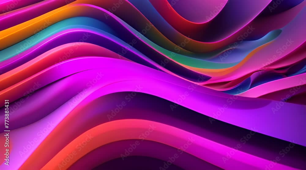 Poster abstract 3d render animation of a colorful surface motion background design seamless looped video