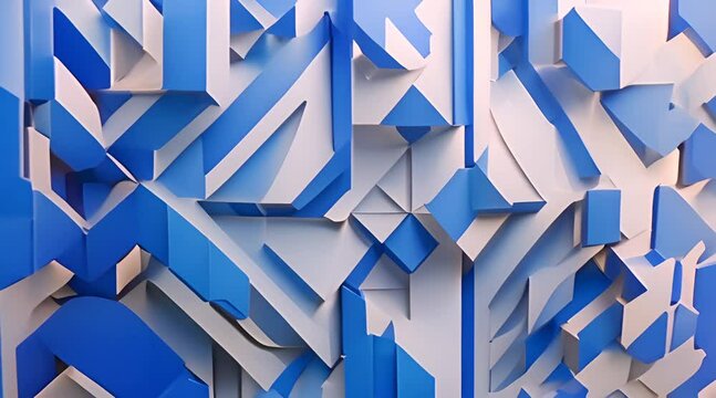 Abstract 3d render blue geometric background modern animation motion design seamless looped video