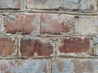 Texture of an old brick wall. Vintage background.