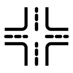 Crossroad glyph icon