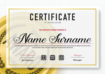 Certificate template luxury and diploma style,vector illustration. - obrazy, fototapety, plakaty