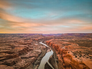 Scenic aerial view of Moab, Utah.
