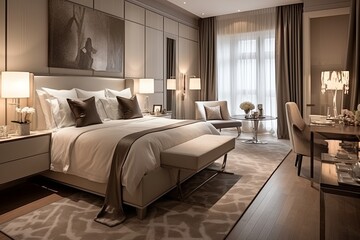 Luxury Chic Boutique: Elegant Hotel Room Designs with Stylish Touches and Designer Bedding