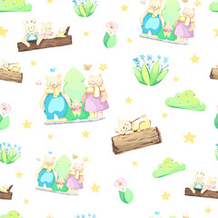 Seamless pattern with bear background.
