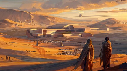 Futuristic Desert City Concept Art - 773888088