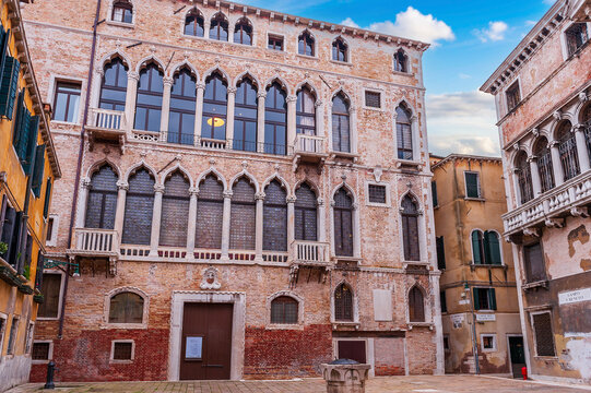 Campo San Beneto and its Renaissance facades, Venice, Veneto, Italy