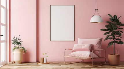 living room, modern home, warming, poster mockup, frame