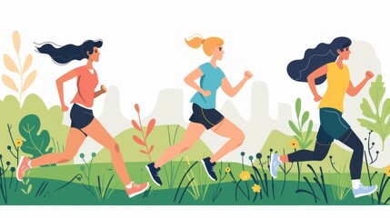 People running in nature