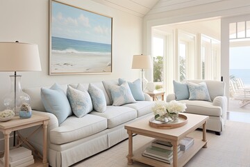 Seaside Charm: Coastal Cottage Living Room Ideas for Comfortable Seating and Soft Color Palette