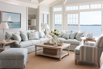 Seaside Charm: Coastal Cottage Living Room Ideas for Comfortable Seating and Soft Color Palette
