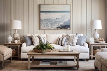 Coastal Farmhouse Living Room Ideas: Board and Batten Cottage Charm