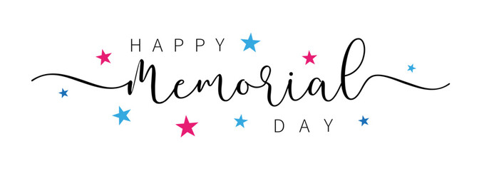 Happy Memorial Day, brush calligraphy lettering. Vector illustration
