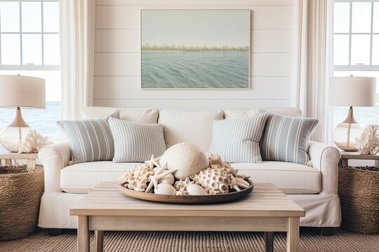 Seashell Symphony: Coastal Farmhouse Living Room Ideas for Beachy Vibes