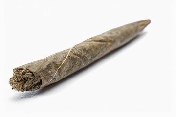 A medical cannabis joint on a white background.