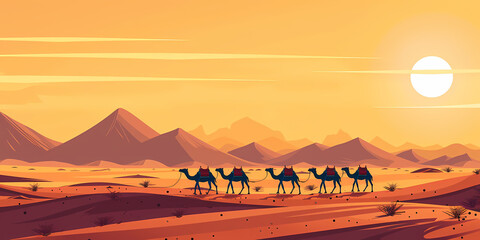Desert Caravan Illustration - 773891830